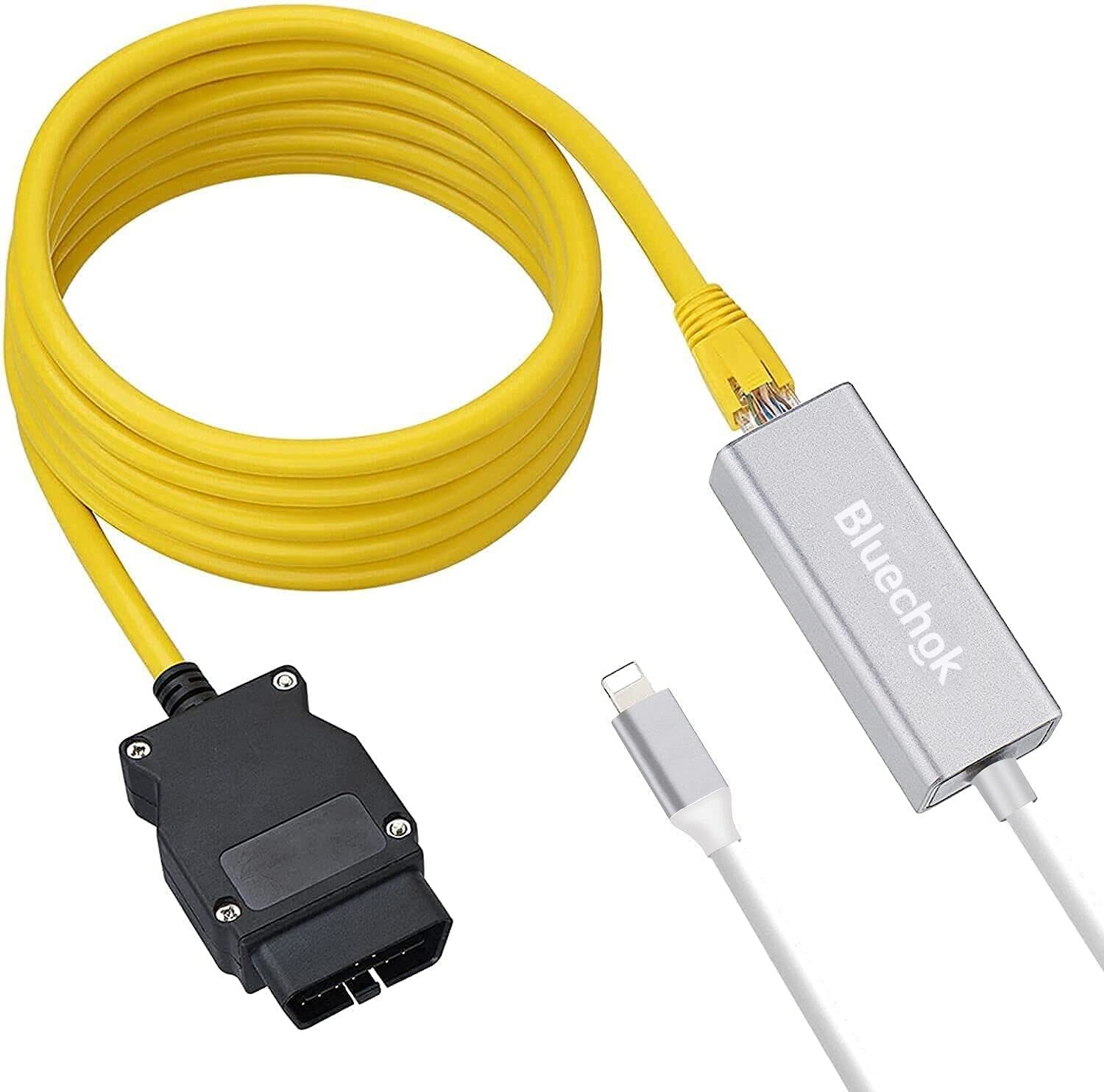 Bluechok Lightning To Lightning To Obd2, 2In1 Iphone Adapter, 33Ft1M Cable