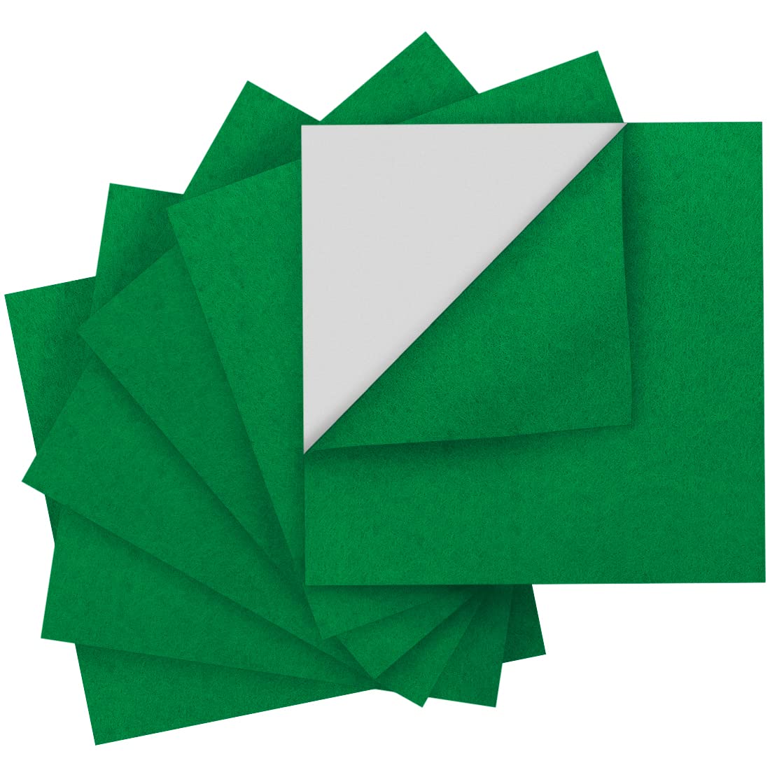 Iooleem Green Felt Sheets, Self-Adhesive Felt Sheets, 90Pcs 4X4 (10Cmx10Cm),Pre-Cut Felt Sheets For Crafts, Craft Felt Fabric Sh