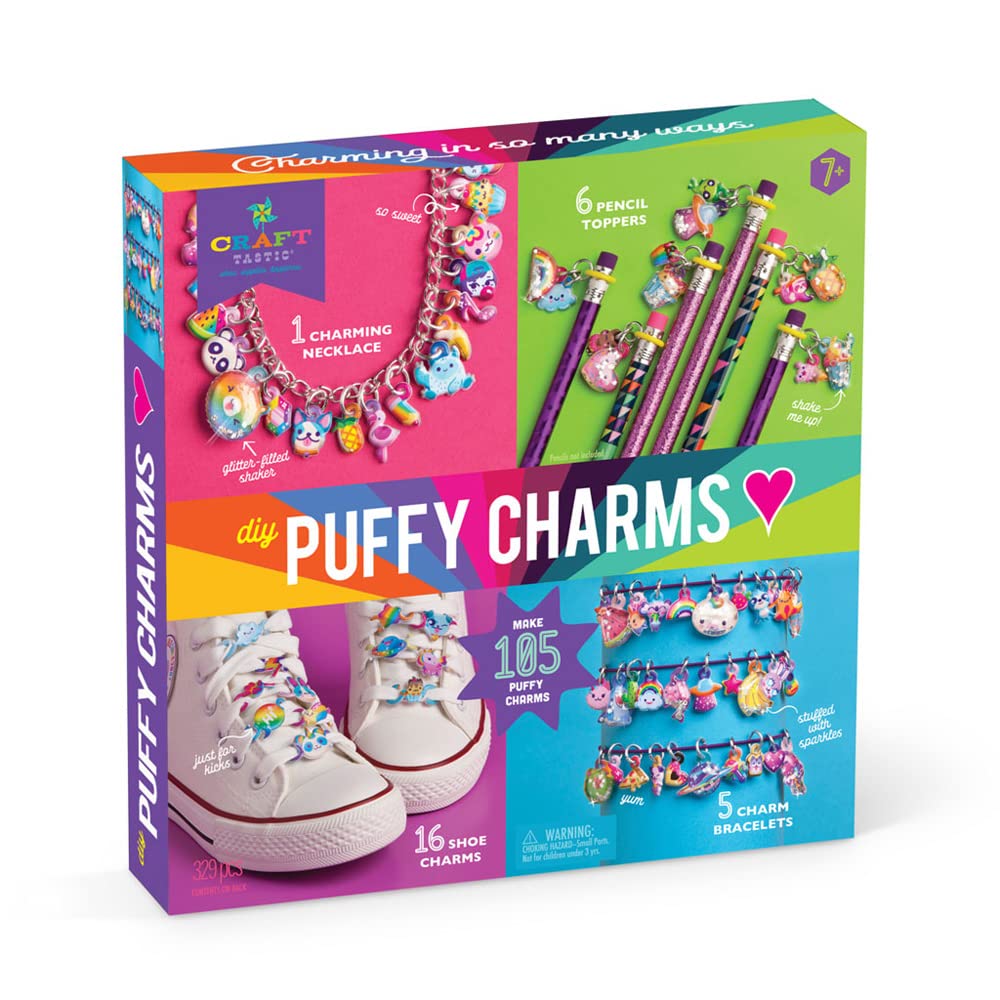 Craft-Tastic - Diy Puffy Charms Craft Kit - Design A Necklace, Charm Bracelets, Pencil Toppers  Shoelace Charms With Puffy Stick