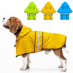 Dolitego Waterproof Dog Raincoat - Reflective Dog Rain Jacket With Hoodie, Lightweight Dog Rain Coat - Adjustable Dog Poncho Sli