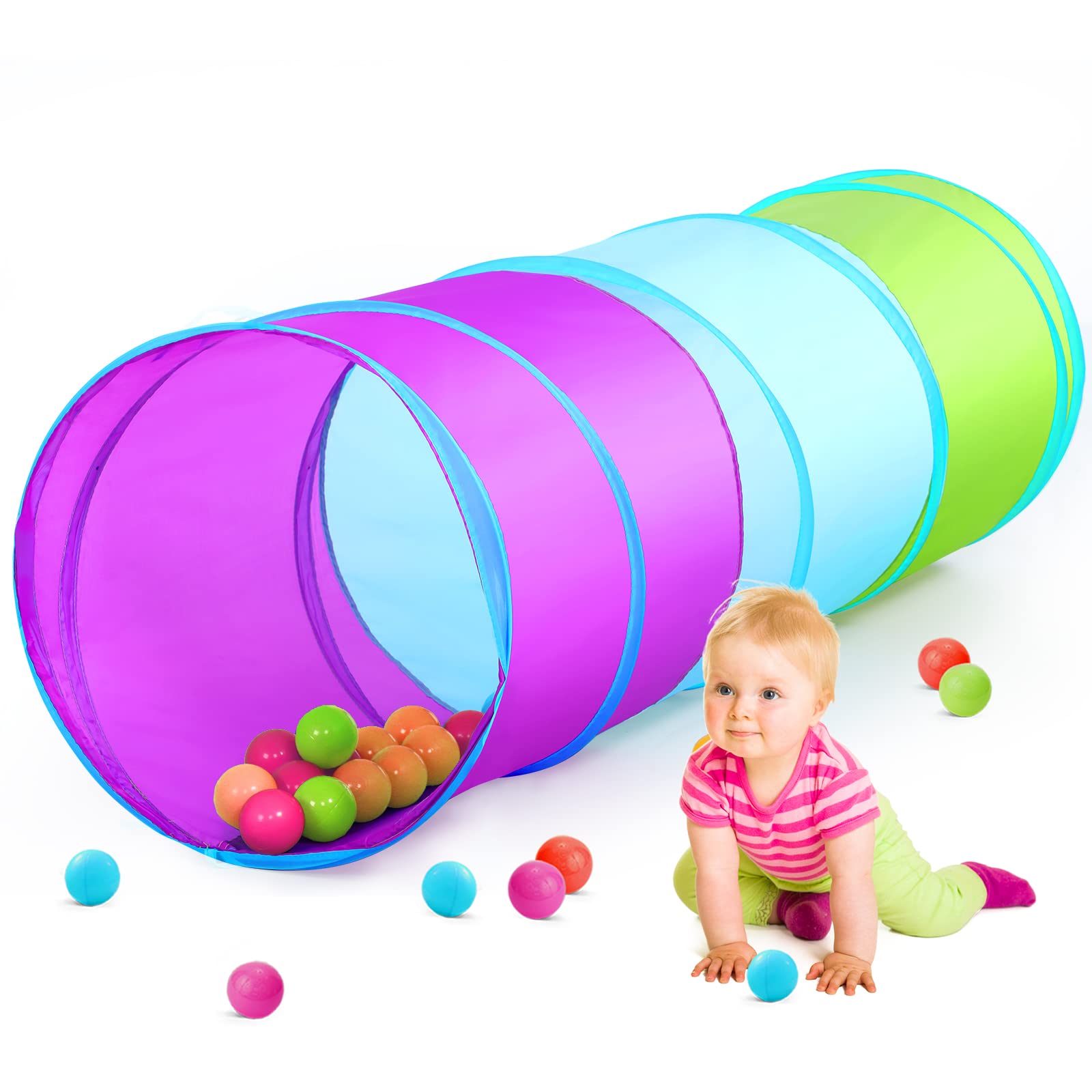 Moncoland Kids Play Tunnel Tent For Toddlers, Colorful Pop Up Crawl Toy Baby Infant Children Or Dog Cat Pet, Collapsible Gift Bo