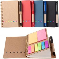 Wilfans 4 Packs Spiral Notebook Steno Pads Lined Notepad With Pen In Holder, Sticky Notes, Page Marker Colored Index Tabs Flags,