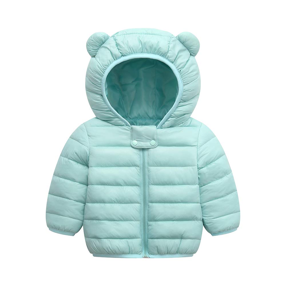 BFFBABY Winter Down Coats For Kids Baby Boys Girls Light Puffer Padded Jacket Bear Hoods Infant Outerwear