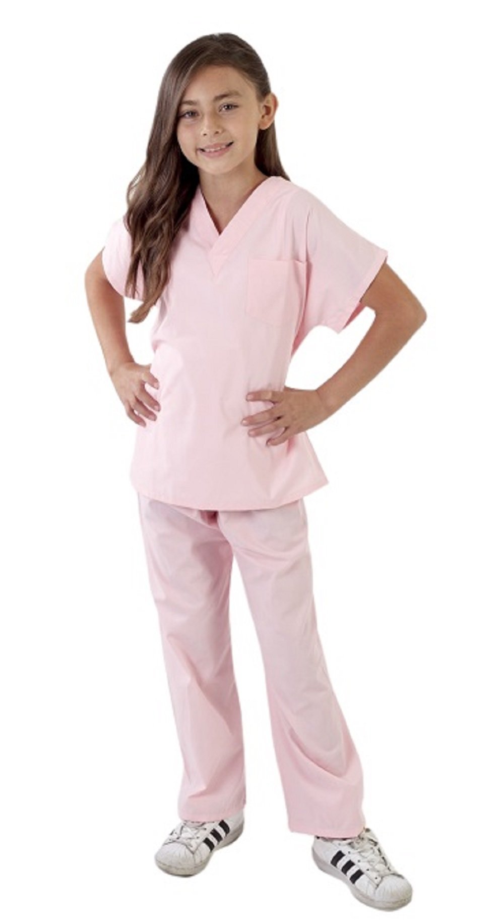 Mm Scrubs Super Soft Children Scrub Set Kids Dress Up (23, Pink)
