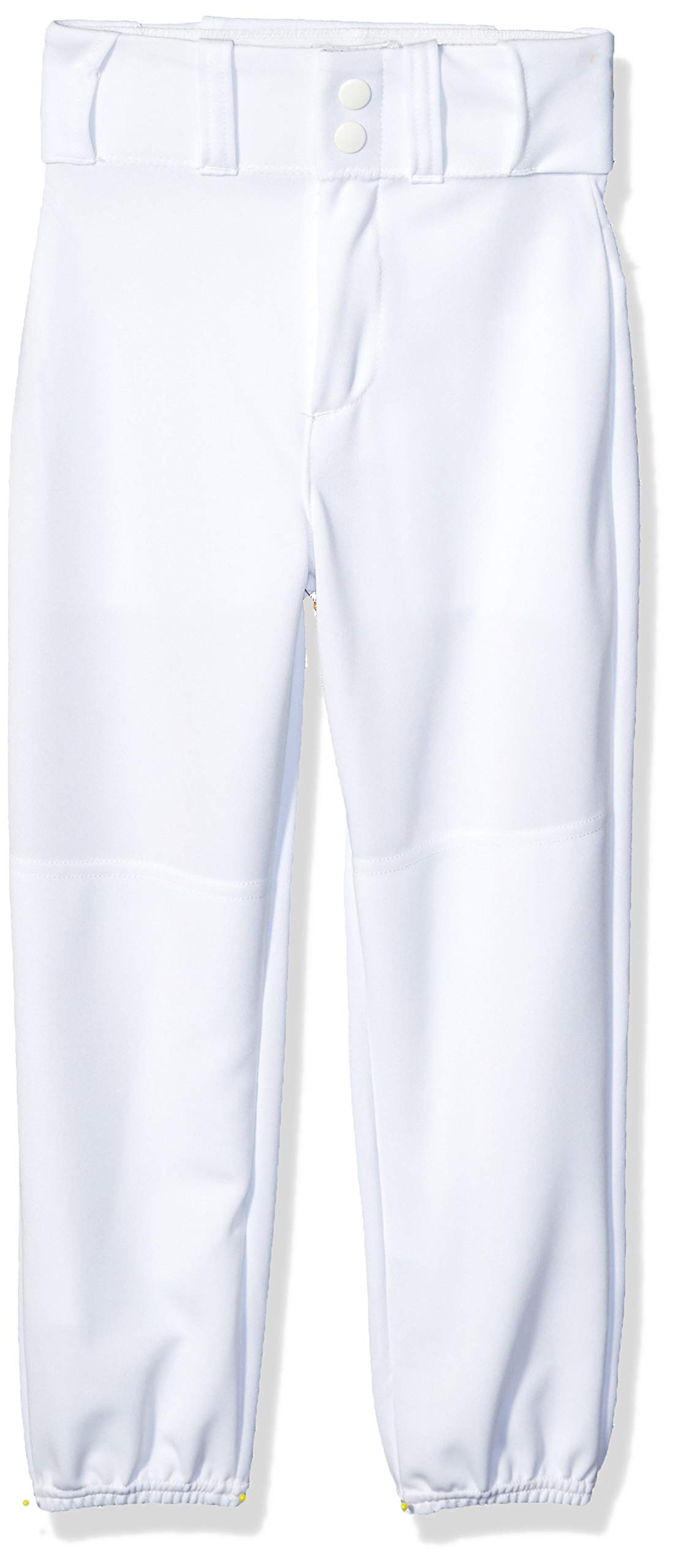 Alleson Athletic Boys Youth Elastic Bottom Baseball Pants, White, Medium