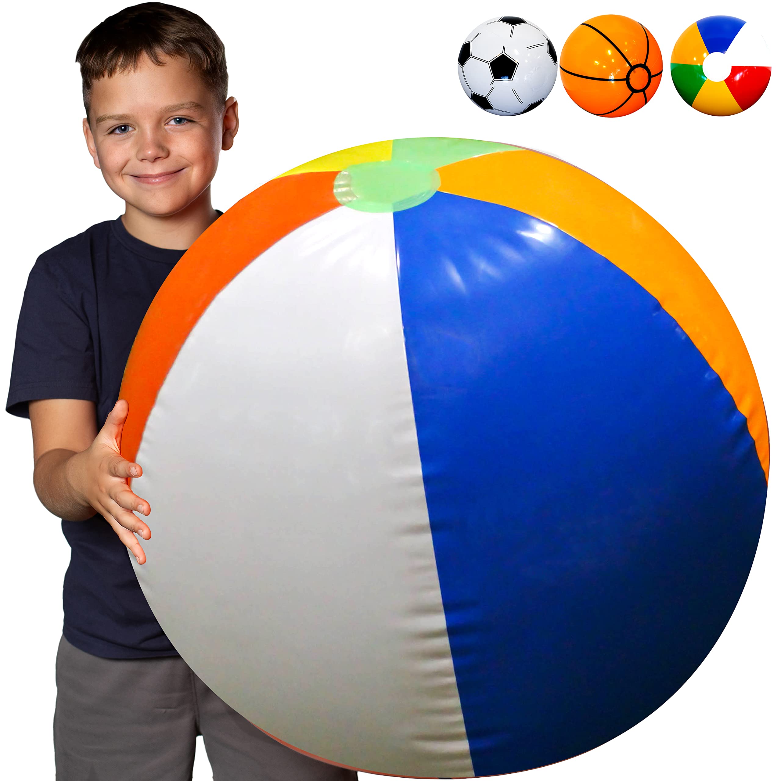 Refresh Sports Large Beach Ball For Kids Best Rainbow Giant Beach