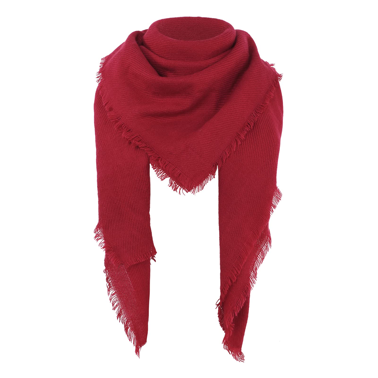 American Trends Womens Blanket Scarf Winter Warm Fashion Shawls Christmas Gifts Solid Red