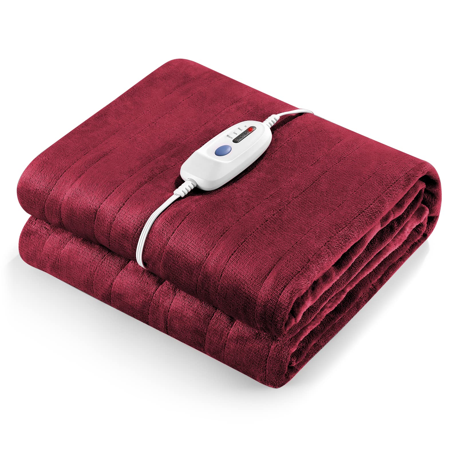 CURECURE Electric Blanket Heated Throw Full Size 72 X 84 Oversized Flannel Heated  Blanket, Etl Certification Fast Heating With 4 Heating