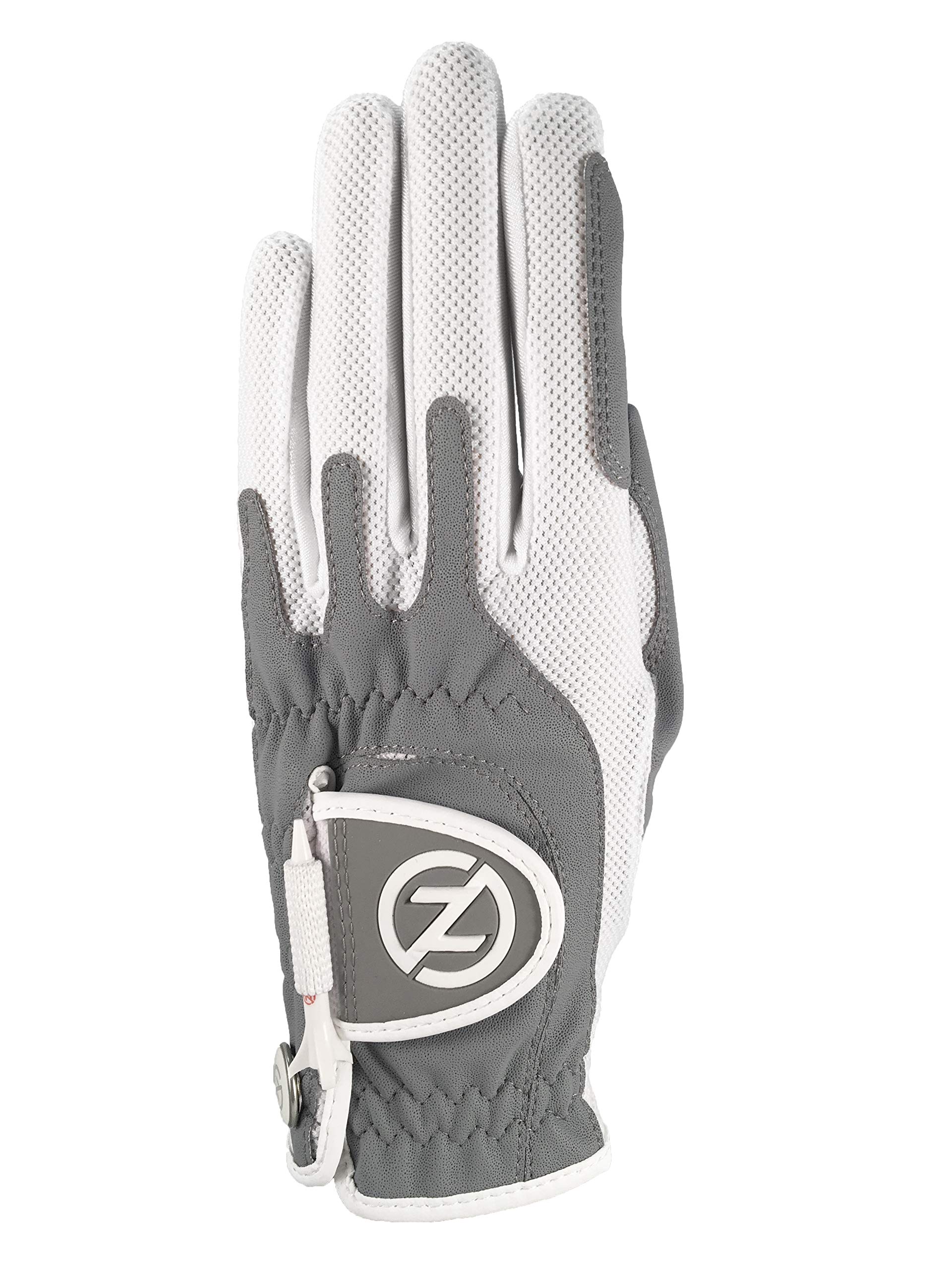 Zero Friction Ladies Grey Synthetic Golf Glove, Lh, Universal-Fit