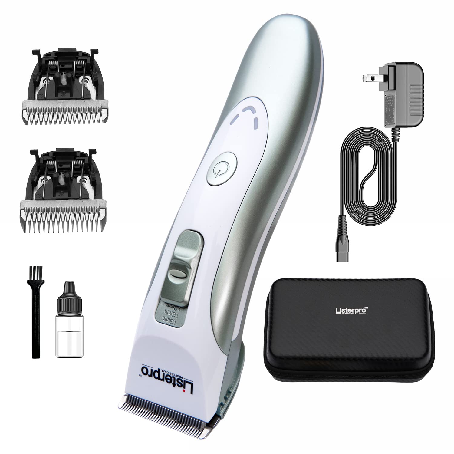 Listerpro Cat Grooming Clippers Dog Clippers Professional Heavy Duty Dog Grooming Clipper Low Noise High Power Rechargeable Cord