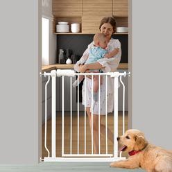 Vothco Narrow Baby Gate 29 To 34 Inch Wide Openings For Doorways Stairs Pet Dog Gate Pressure Mount Auto Close White Metal Safet