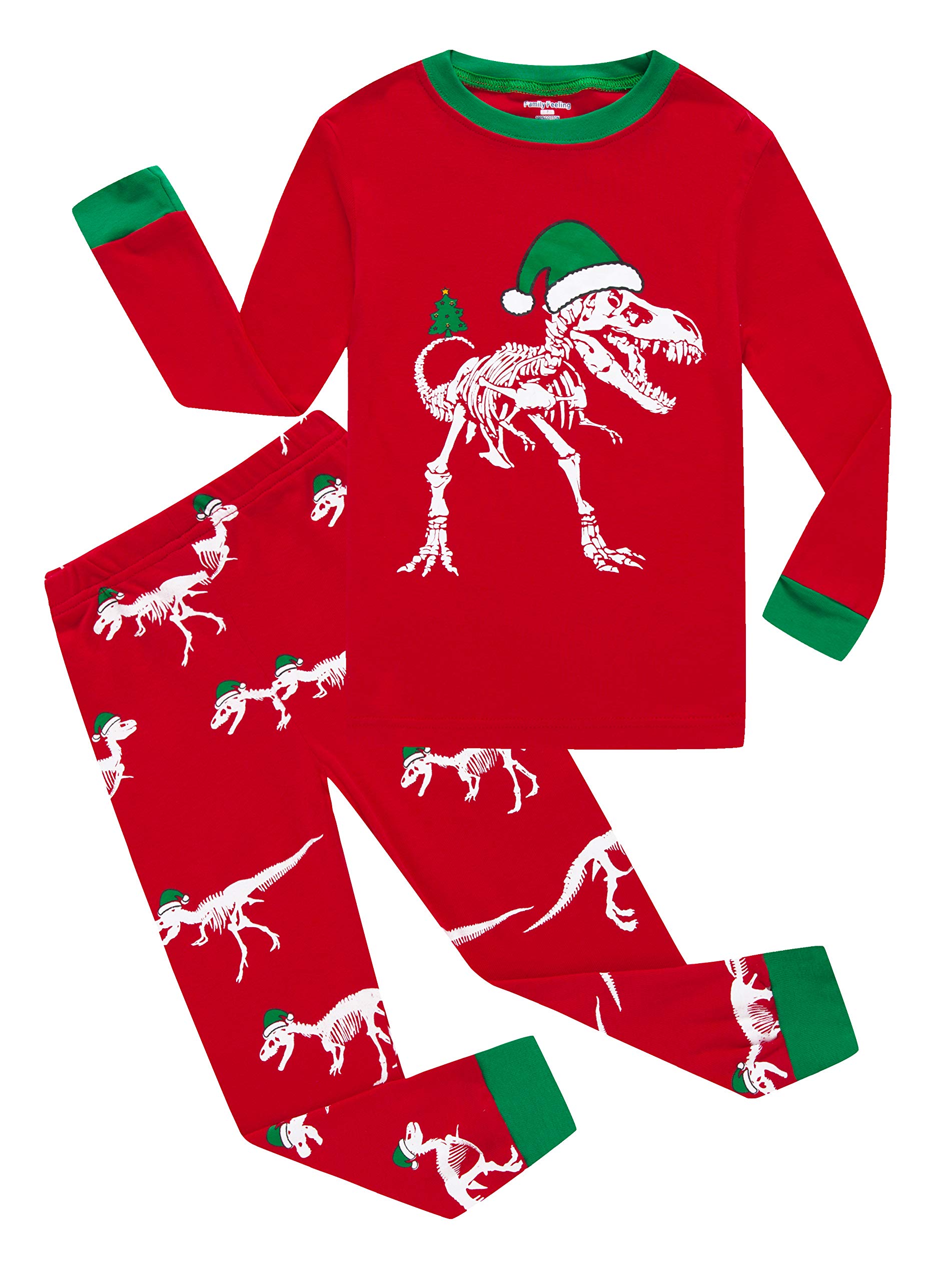 Family Feeling Baby Girls Boys Long Sleeve Christmas Pajamas Sets 100 Cotton Pyjamas Toddler Infant Kids 12-18 Months Dinosaur