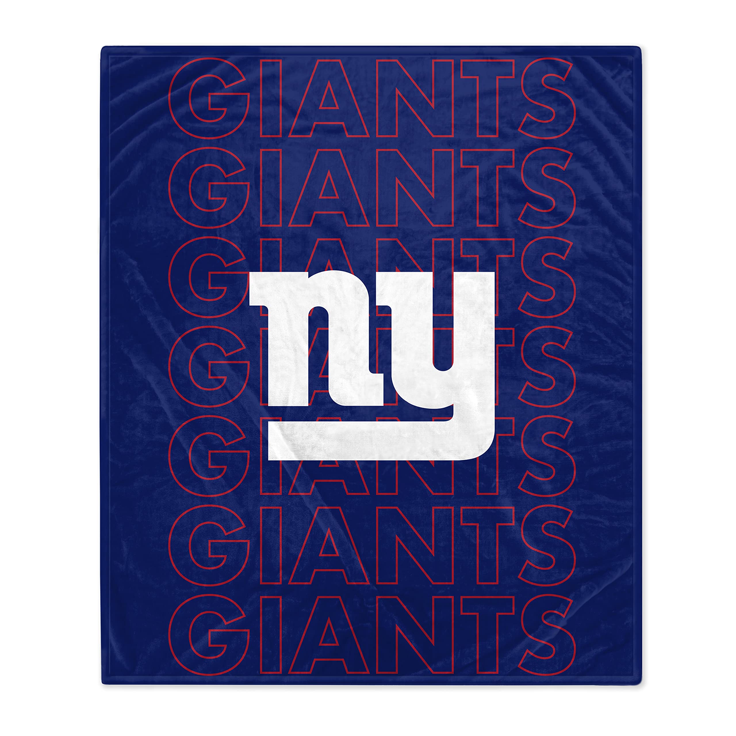 Pegasus Sports Nfl Echo Team Wordmark Plush Blanket- New York Giants Team  Color 60X70