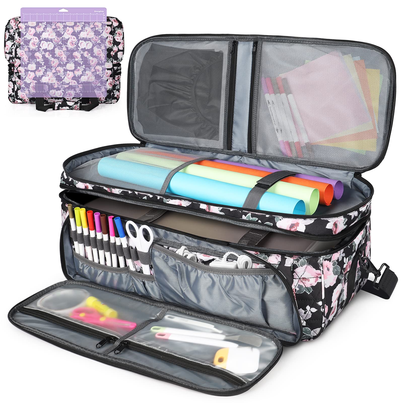 Bettukini Double-Layer Carrying Case For Cricut Maker, Maker 3, Explore  Air, Air 2, Silhouette Cameo 4 And Accessories, Water-Re