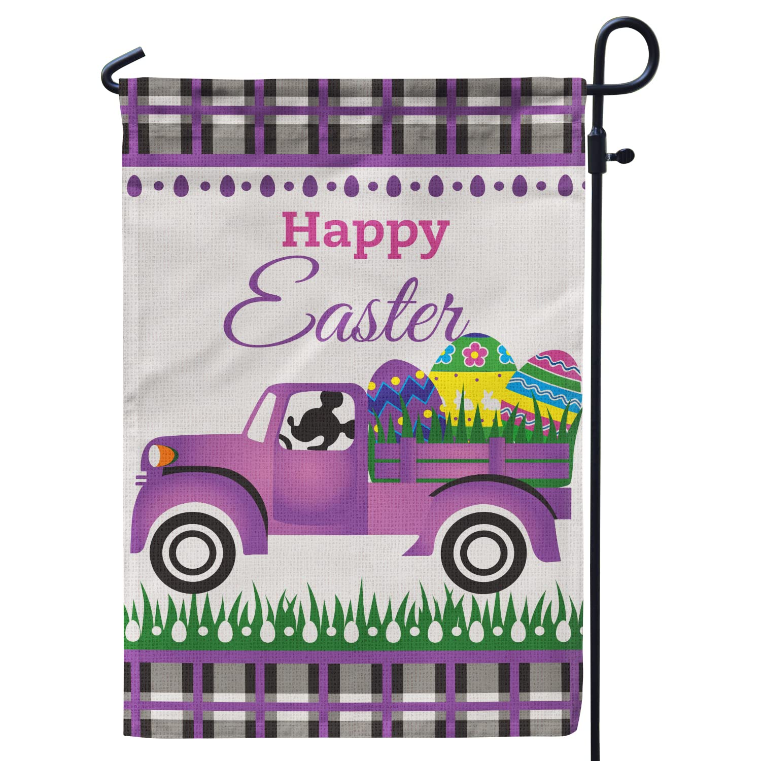 Waketree Happy Easter Garden Flag, Easter Yard Decorations Flag 12X18 Verticle Burlap Double Sided Decor For Home Outdooroutside