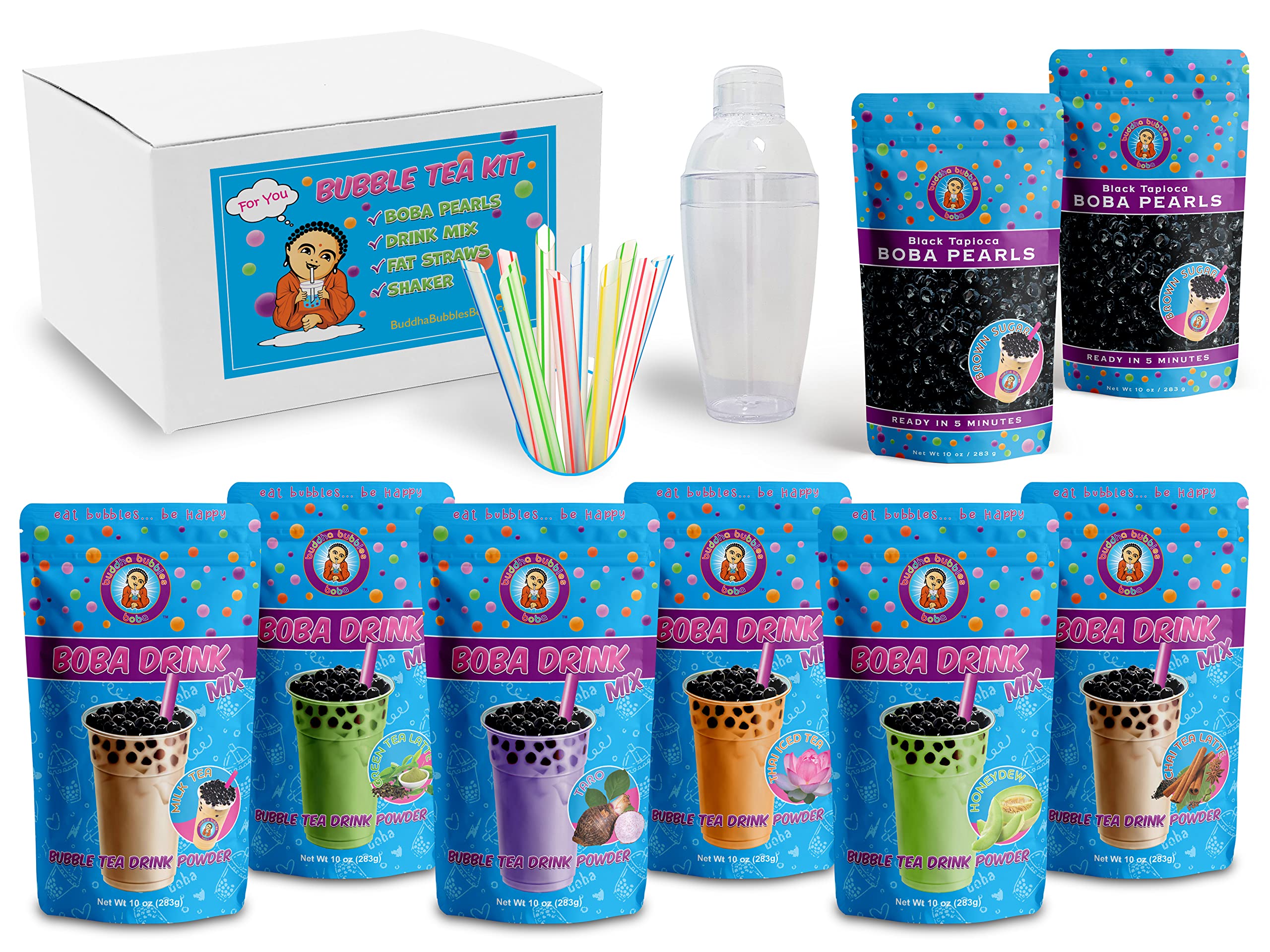 Buddha Bubbles Boba The Ultimate Custom Diy Bobabubble Tea Kit, 6X