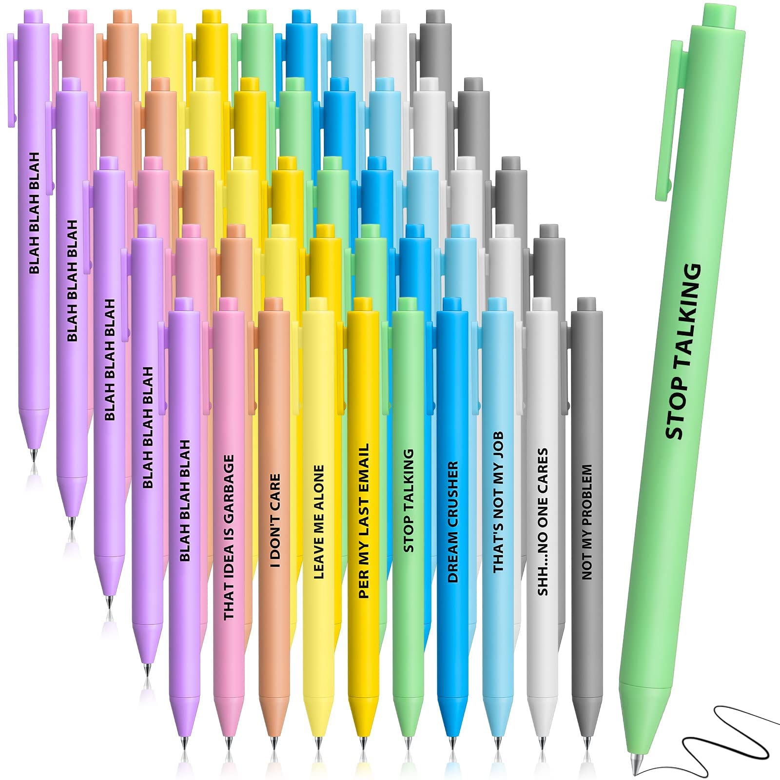 Epakh 50 Pcs Ballpoint Pens Funny Pens Colorful Demotivational Pens  Complaining Quotes Pen Funny Gag Gift, Inspirational Negativ