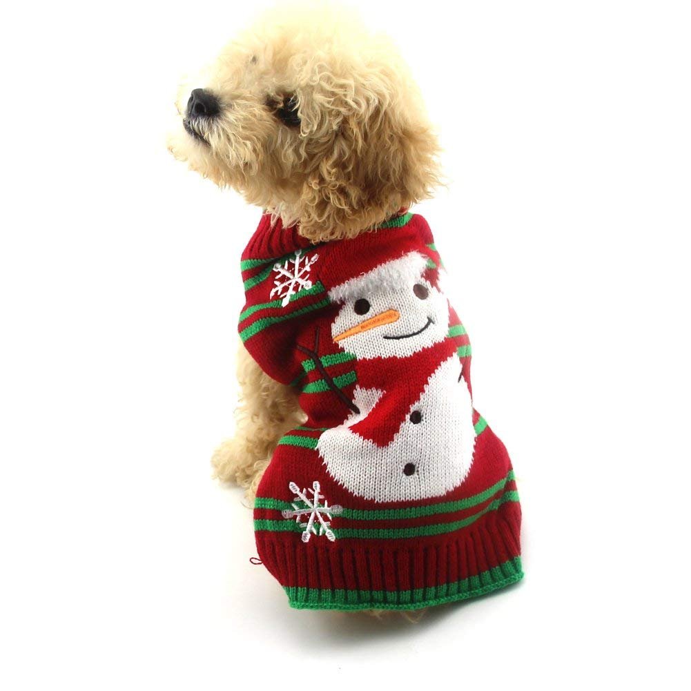 Nacoco Dog Snow Sweaters Snowman Sweaters Xmas Dog Holiday Sweaters New Year Christmas Sweater Pet Clothes For Small Dog And Cat