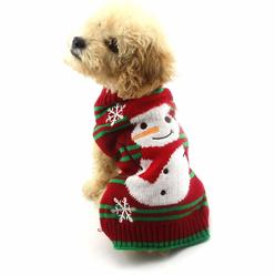 Nacoco Dog Snow Sweaters Thick Snowman Sweaters Xmas Dog Holiday Sweaters New Year Christmas Sweater Pet Clothes For Small Dog A