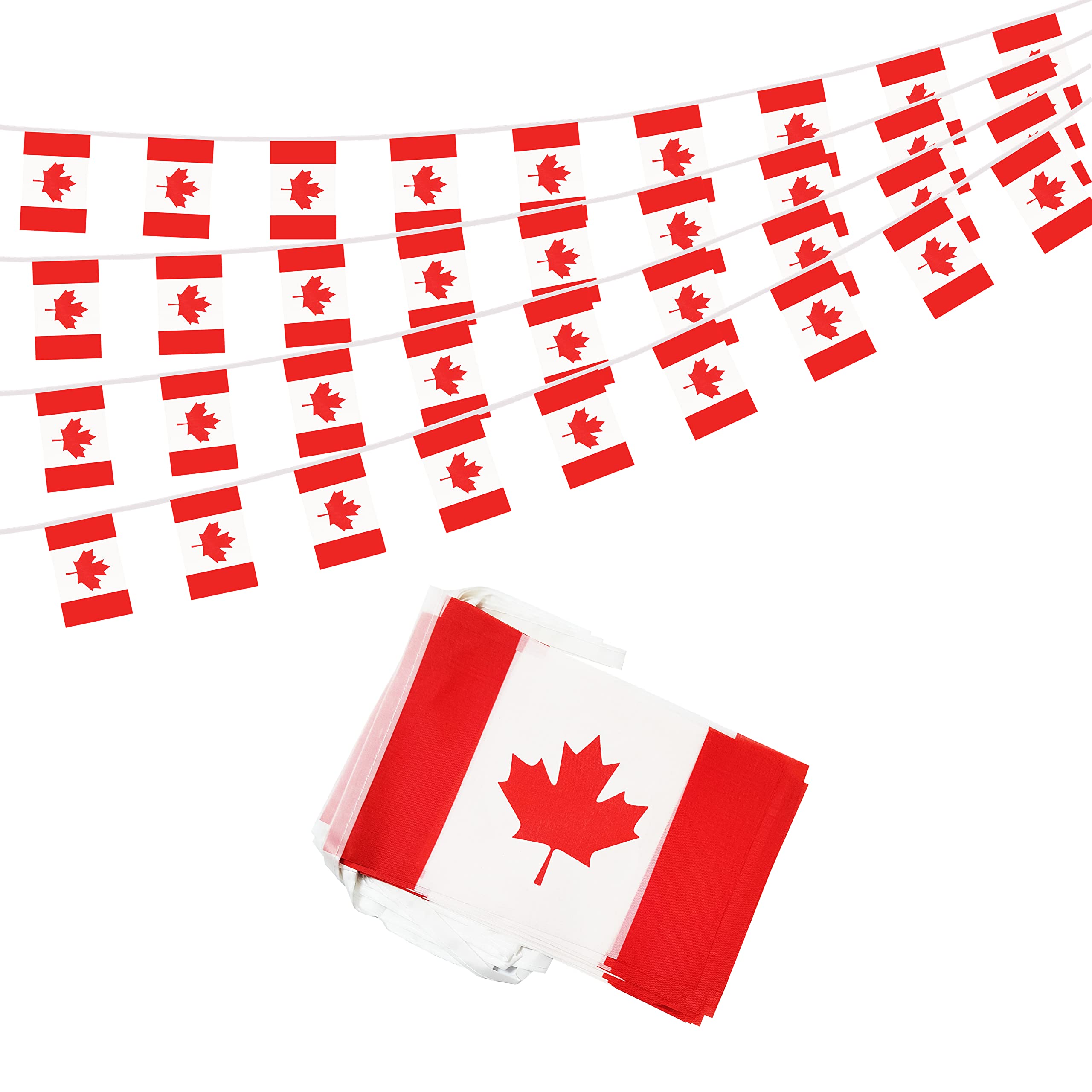 BCLin 50 Feet Canada Banner Flag String, Canadian Mini Flag Small Banner, For Olympics, World Cup, Party, Shops And Bars Decorations,