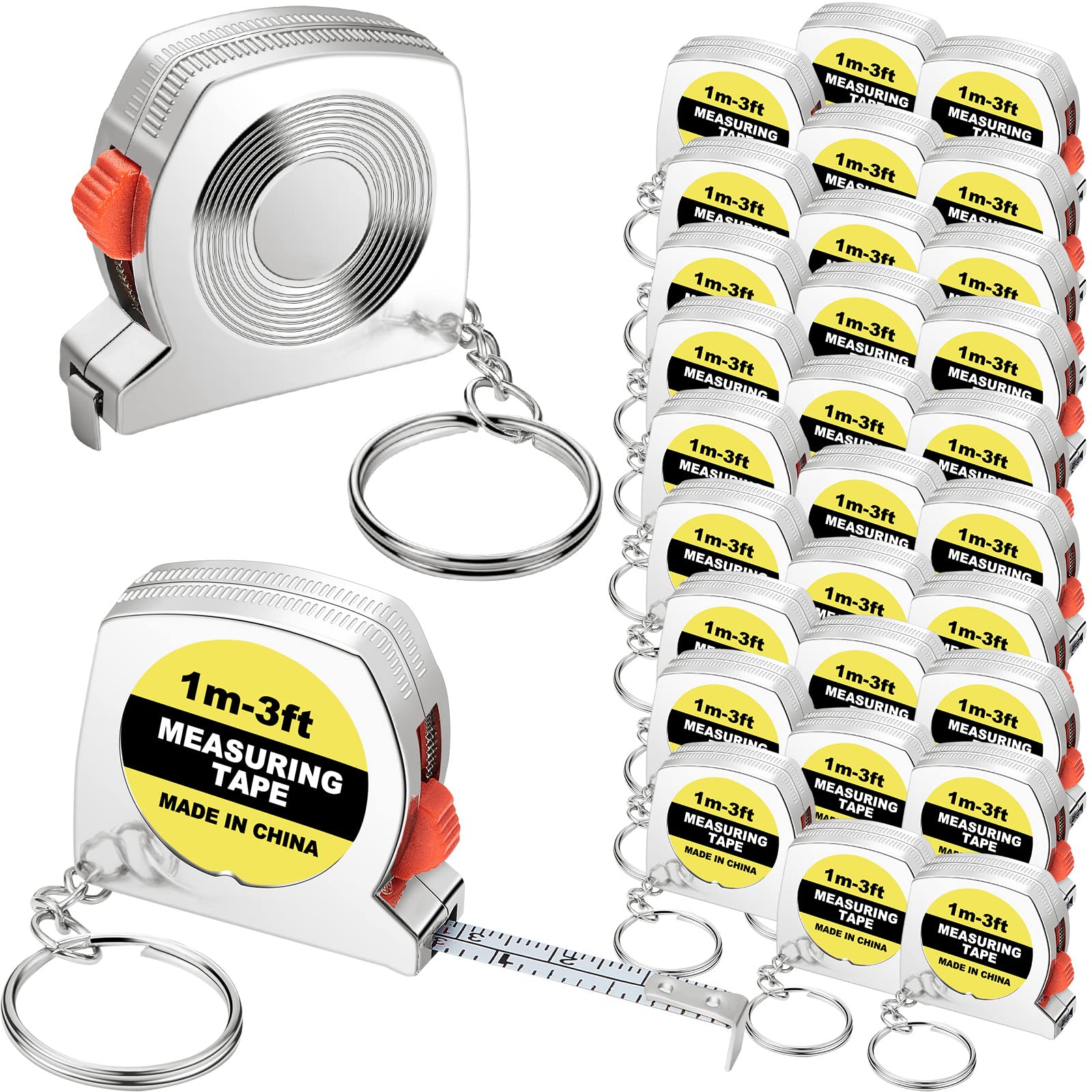 meekoo 15 Pieces Tape Measure Keychains Functional Mini Retractable  Measuring Tape Keychains With Slide Lock For Birthday Party Favors