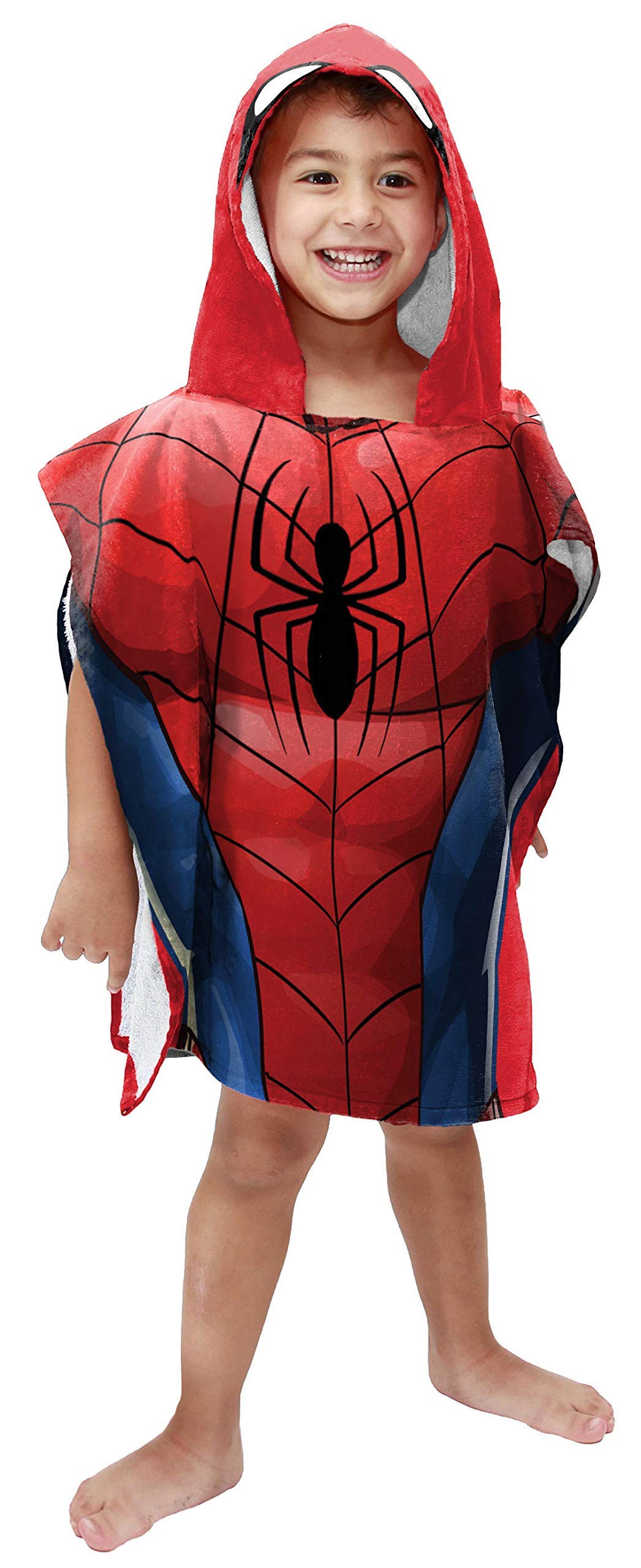 Marvel Spiderman Badhanddoek Poncho Badponcho Kinder Strandhanddoek Voor Jongens Met Capuchon Sneldrogend Handdoek Voor Strand Zwemmen Douchen (Meerkleurig Spiderman, 6-9 Jaar