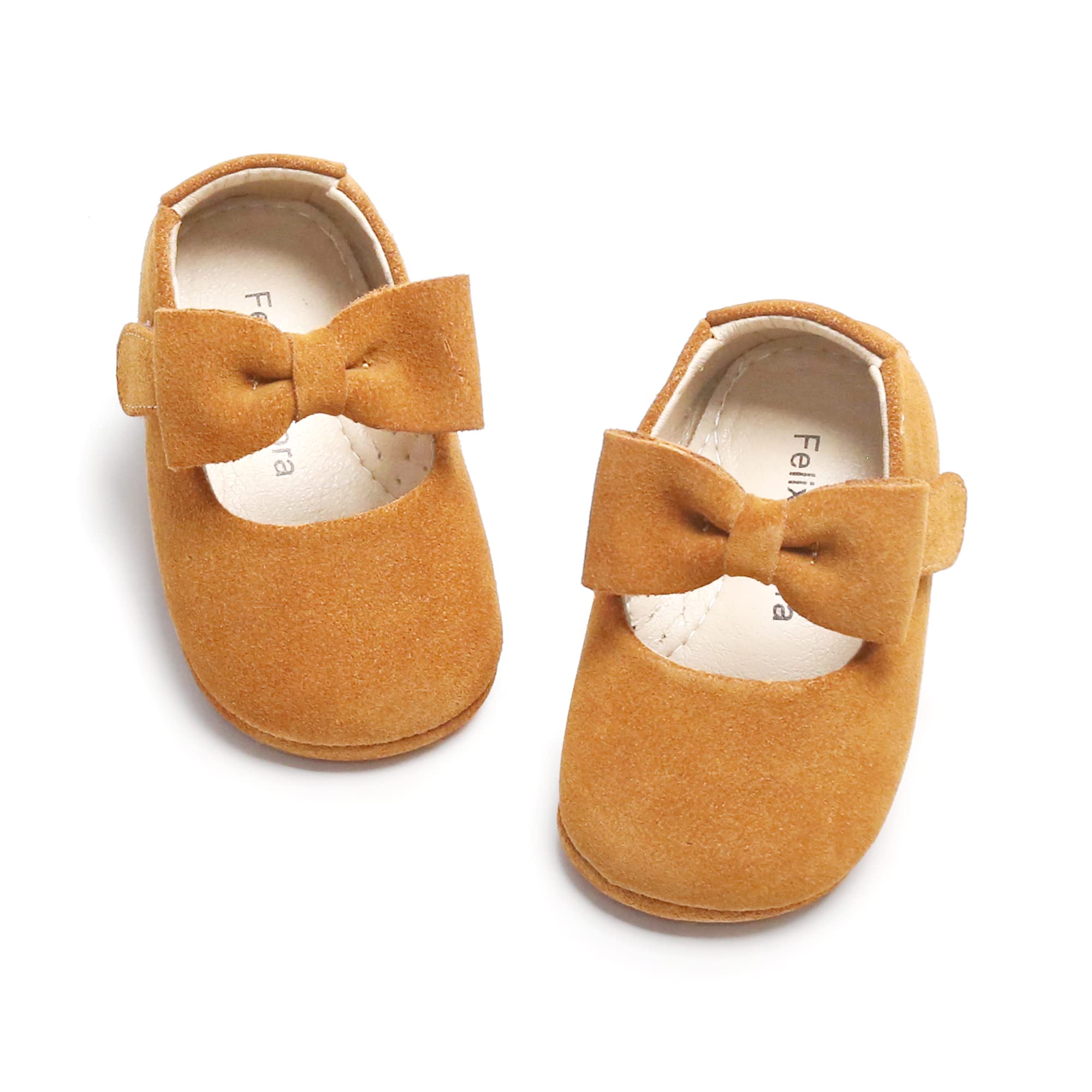 Felix Flora Felix  Flora Soft Sole Leather Baby Shoes - Infant Baby Walking Shoes Moccasinss Rubber Sole Crib Shoes(Brown,9-12 Months Infant