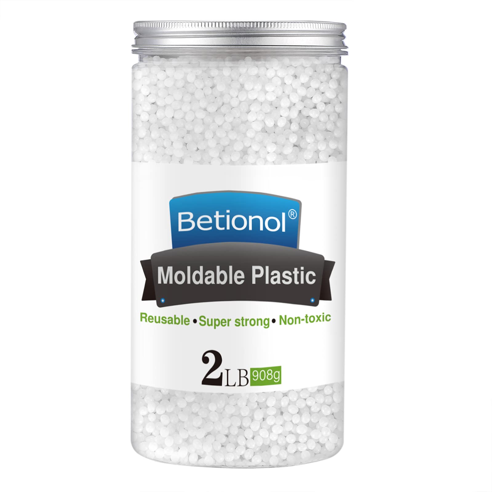 Betionol Moldable Plastic Clay, 2Lb32Oz White Modeling Clay Thermoplastic Beads For Diy Modeling Making Creative Activity, Good 