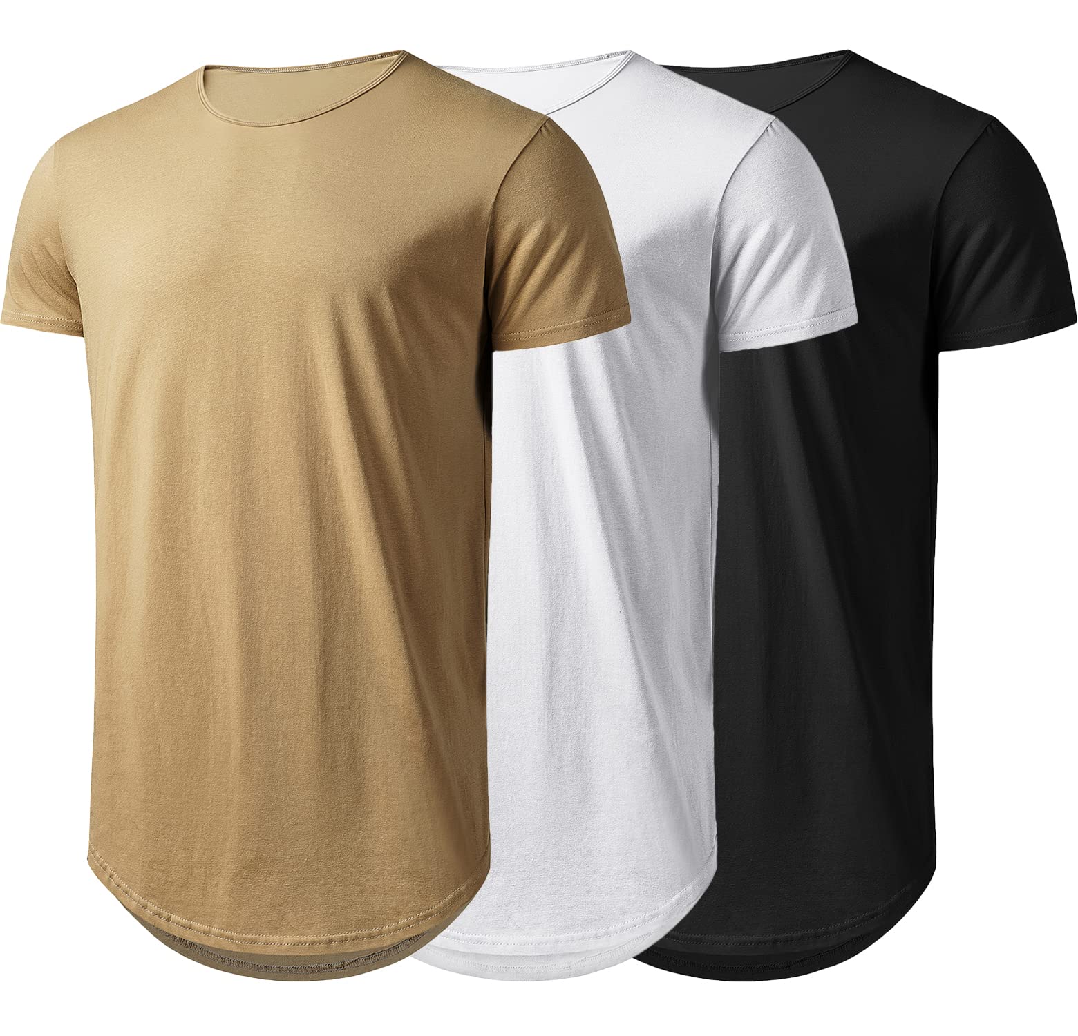 Athlemon Long Shirts For Men Extra Long T Shirts Bylt Basics Mens T-Shirts Hip Hop Shirts For Men Gym Shirts Longline Hipster 3 