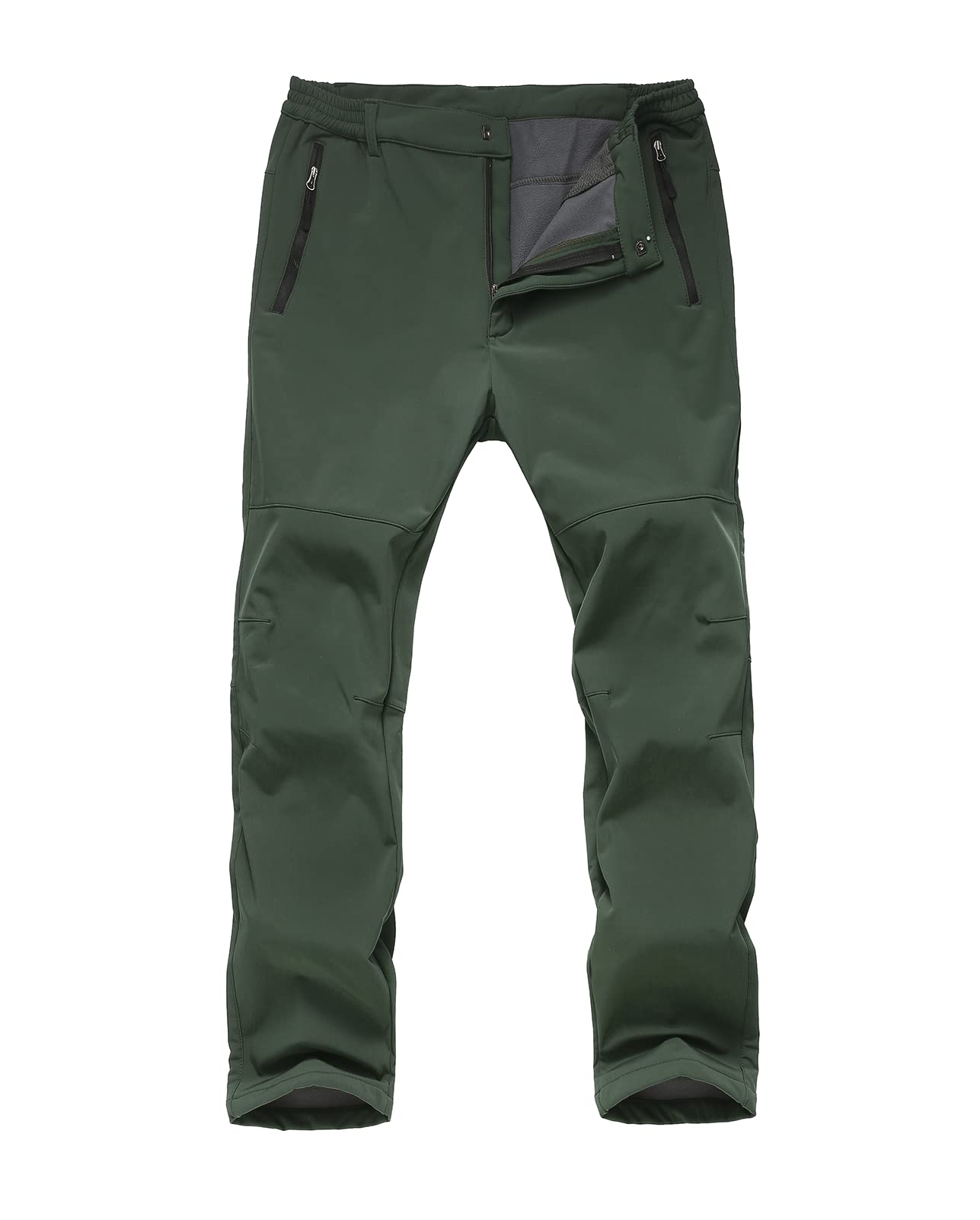 Lavenicole Mens Snow Ski Pants Waterproof Insulated Winter Hiking  Snowboarding Pants Fleece Lined Army Green 34