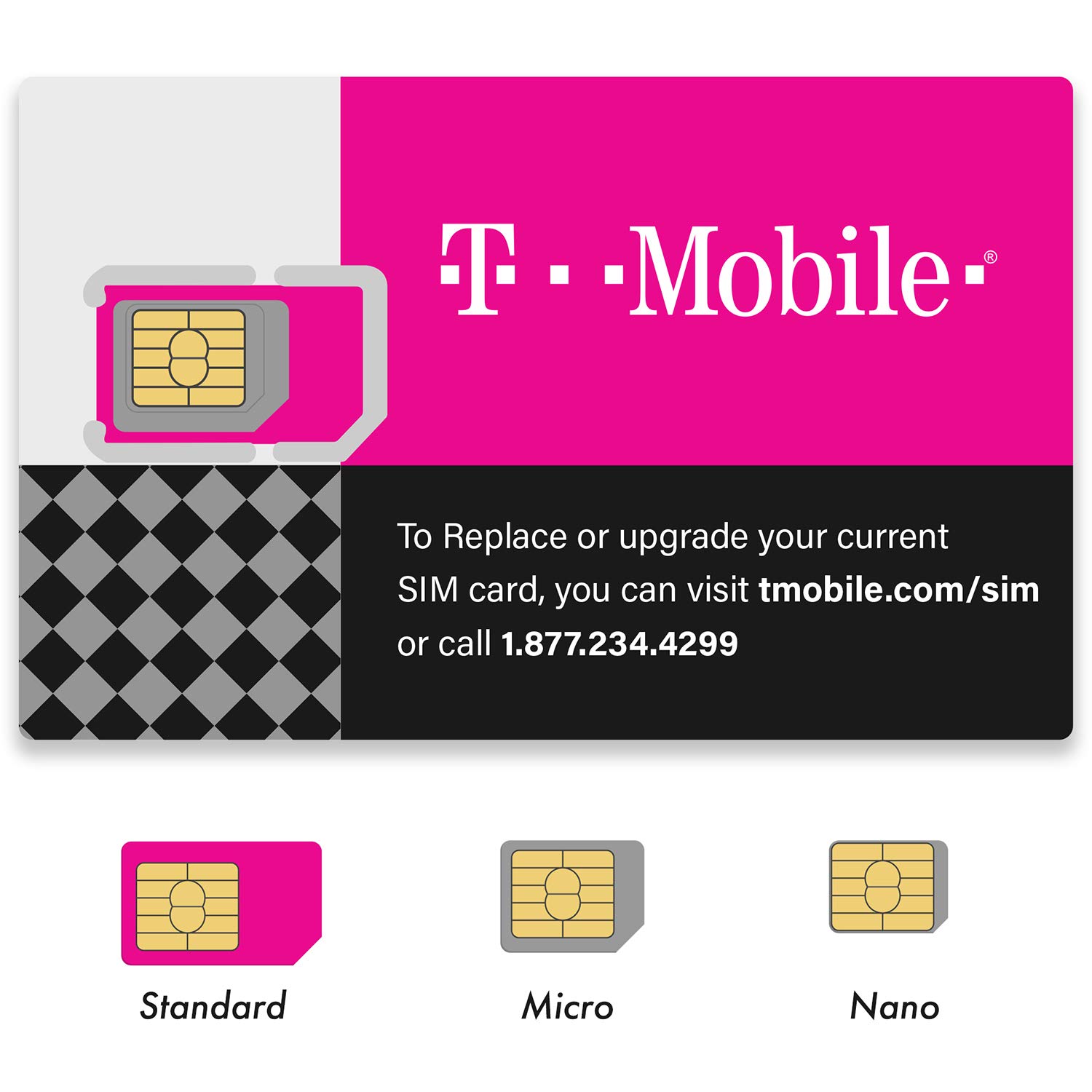T-Mobile Authentic Official T-Mobile Sim Card Micronanostandard Gsm 4G3G2G Lte Postpaid Sim Kit Unactivated Talk Text Data  Hotspot