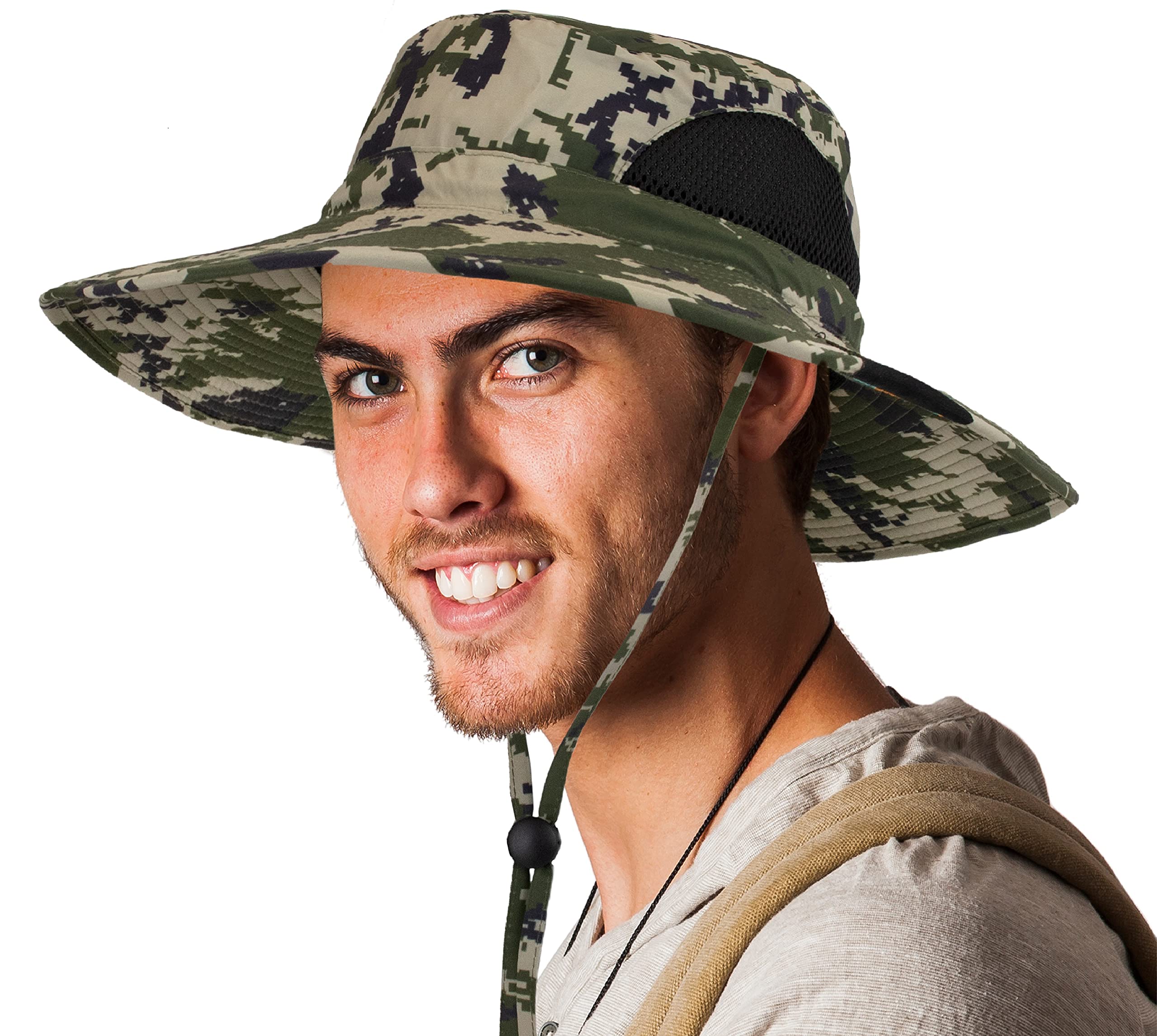Sun Cube Fishing Hat For Men, Women Hiking Boonie Hat With Wide Brim