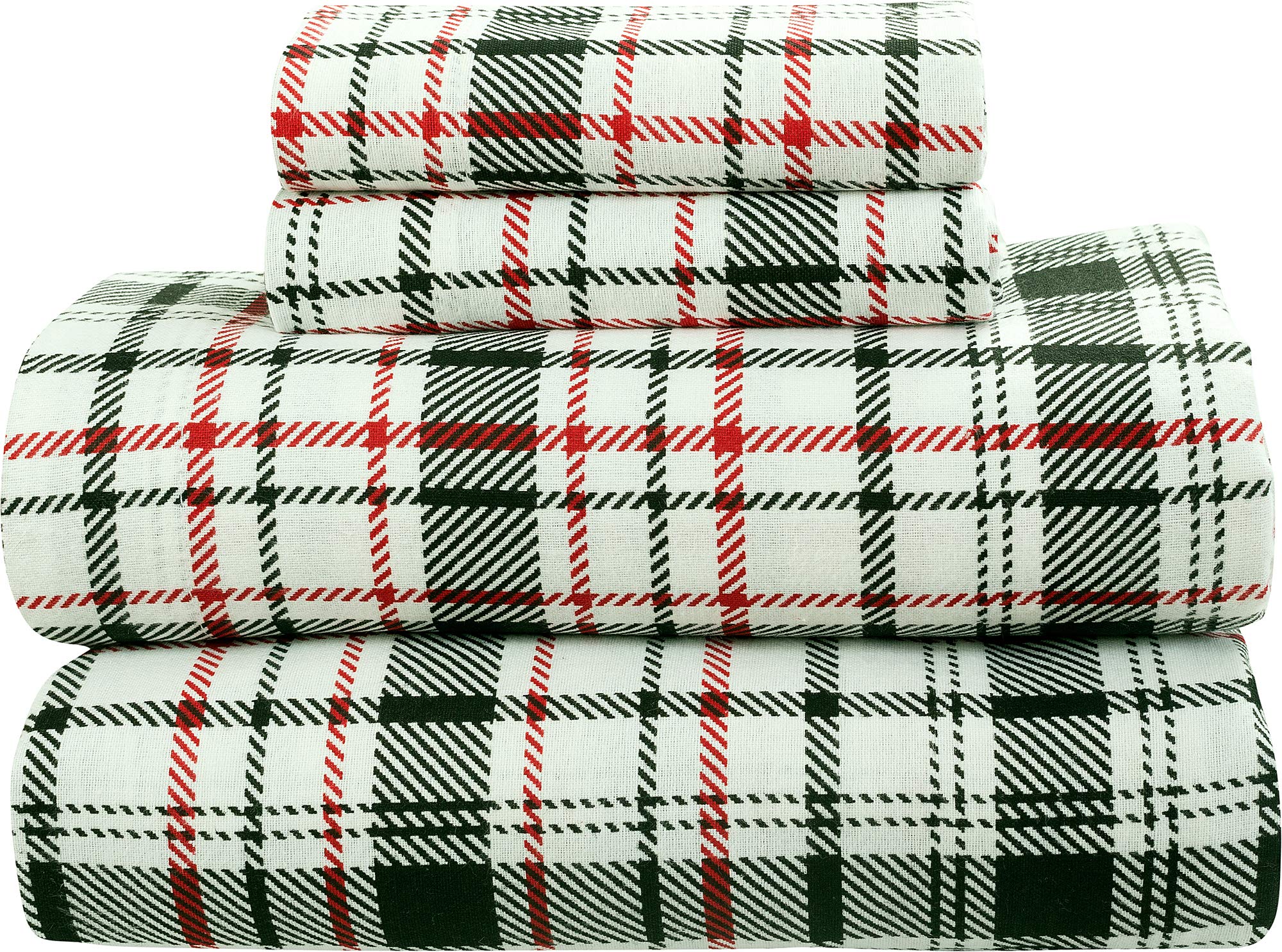 Bliss Casa 4 Piece 100 Cotton Flannel Sheet Set King - High Gsm Deep Pockets, Warm Breathable Flannel Sheet Set Flannel Bed Set 