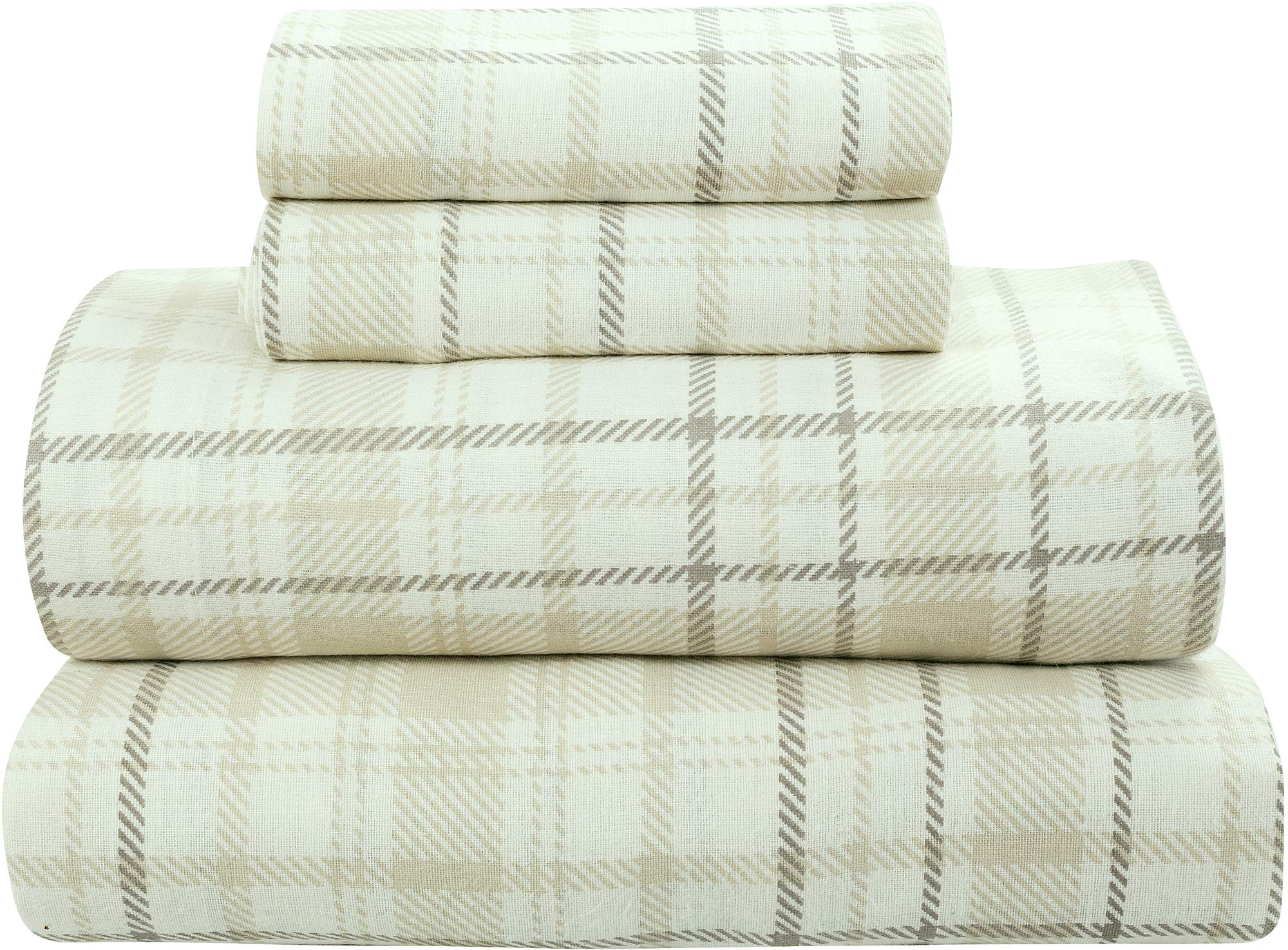 Bliss Casa 4 Piece 100 Cotton Flannel Sheet Set Twin - High Gsm Deep Pockets, Warm Breathable Flannel Sheet Set Flannel Bed Set 