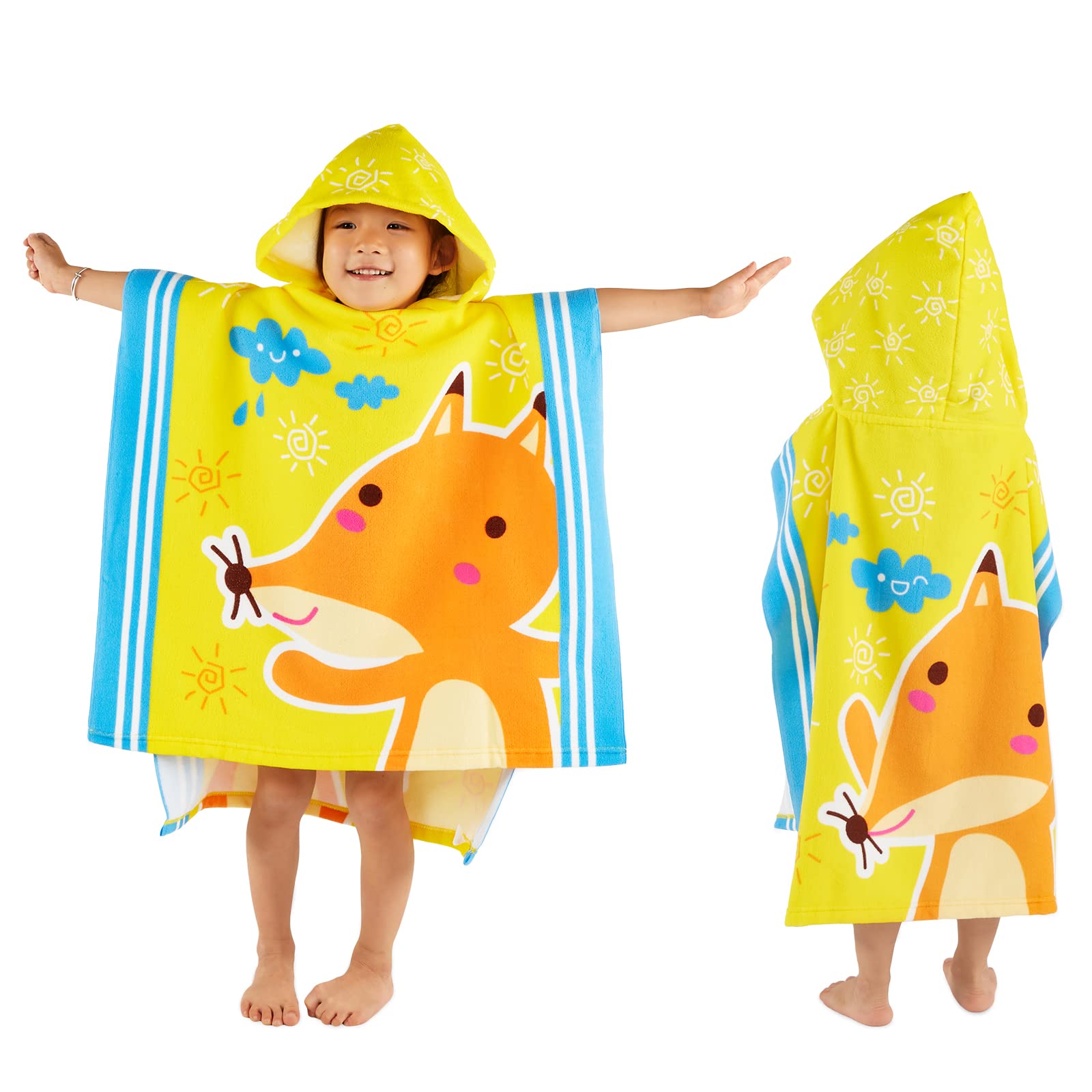 Synpos Baby Bath Towel Beach Towel, Thicker Kids Hooded Beach Towel For Boys Girls - Softest Hooded Bath Towel Wrap Pool Beach T