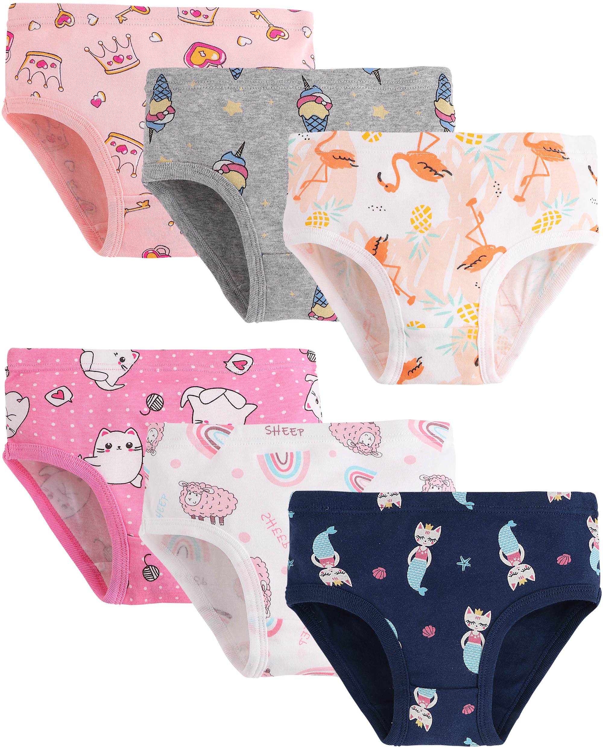 Finihen Little Girls Soft Cotton Underwear Comfort Panties Toddler Briefs  Size 10