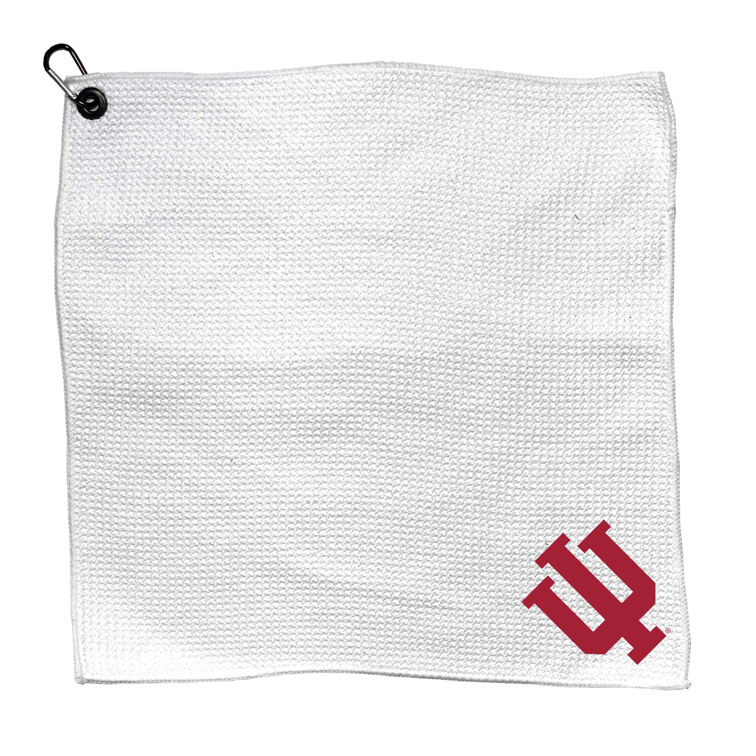 Team Golf Ncaa Indiana Hoosiers Golf Towel With Carabiner Clip, Premium Microfiber With Deep Waffle Pockets, Superior Water Abso