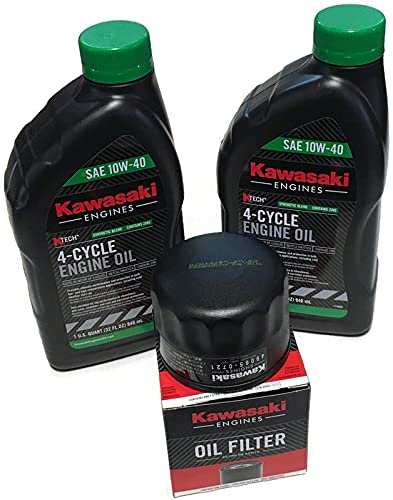 Oil Change Kit Fits Some Kawasaki 99969-6296 49065-0721 49065-7007 10W40 Synthetic Blend