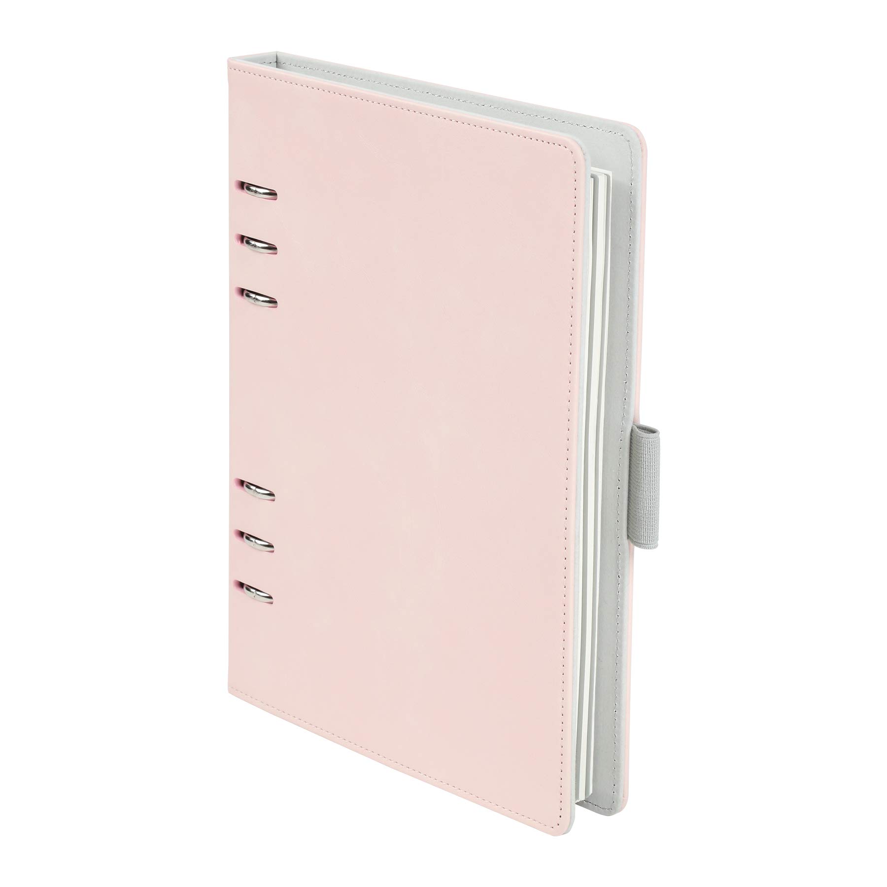 Oxford 6-Ring Professional Notebook, 7 X 9 Inch, Refillable Notebook, Ivory Paper, 100 Sheets, Blush Pink Faux Leather Cover (90