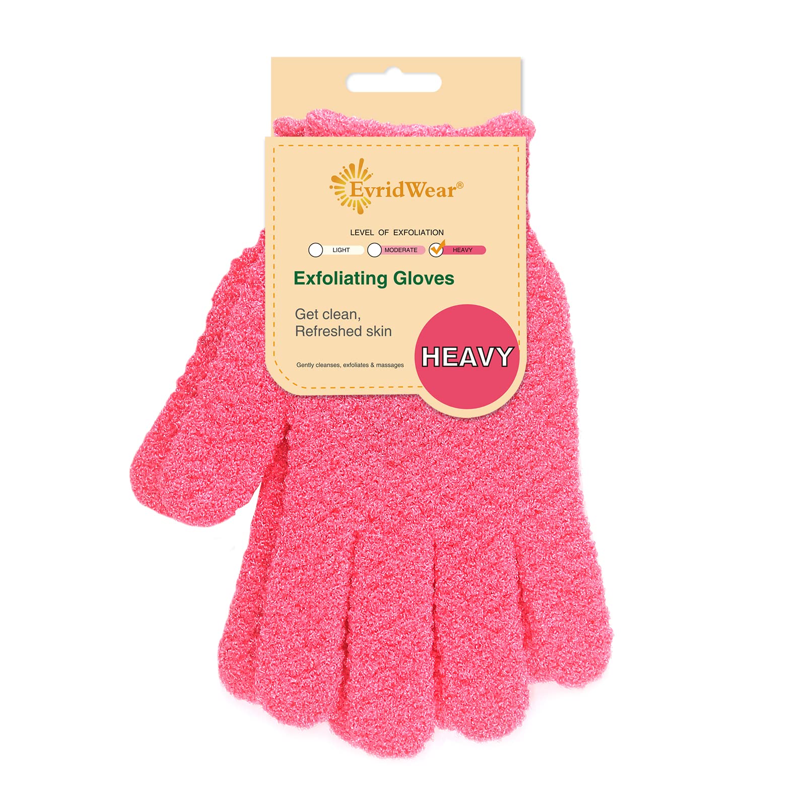 Evridwear Exfoliating Gloves for Shower, 100% Nylon Thick Soft