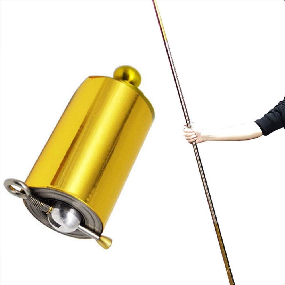 Nvyue Magic Pocket Staff For Professional Magician Stage Portable,Pocket Arts Staff Magic Tricks Accessories(Gold-Silver 150Cm)