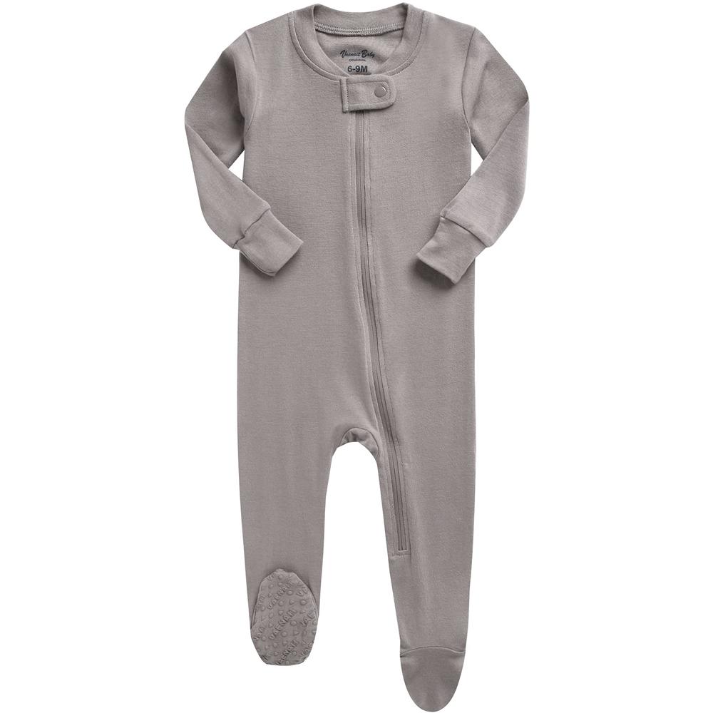 VAENAIT BABY Toddler Boys Girls Solid Footie Pajama Cozy Modal Beige 18M
