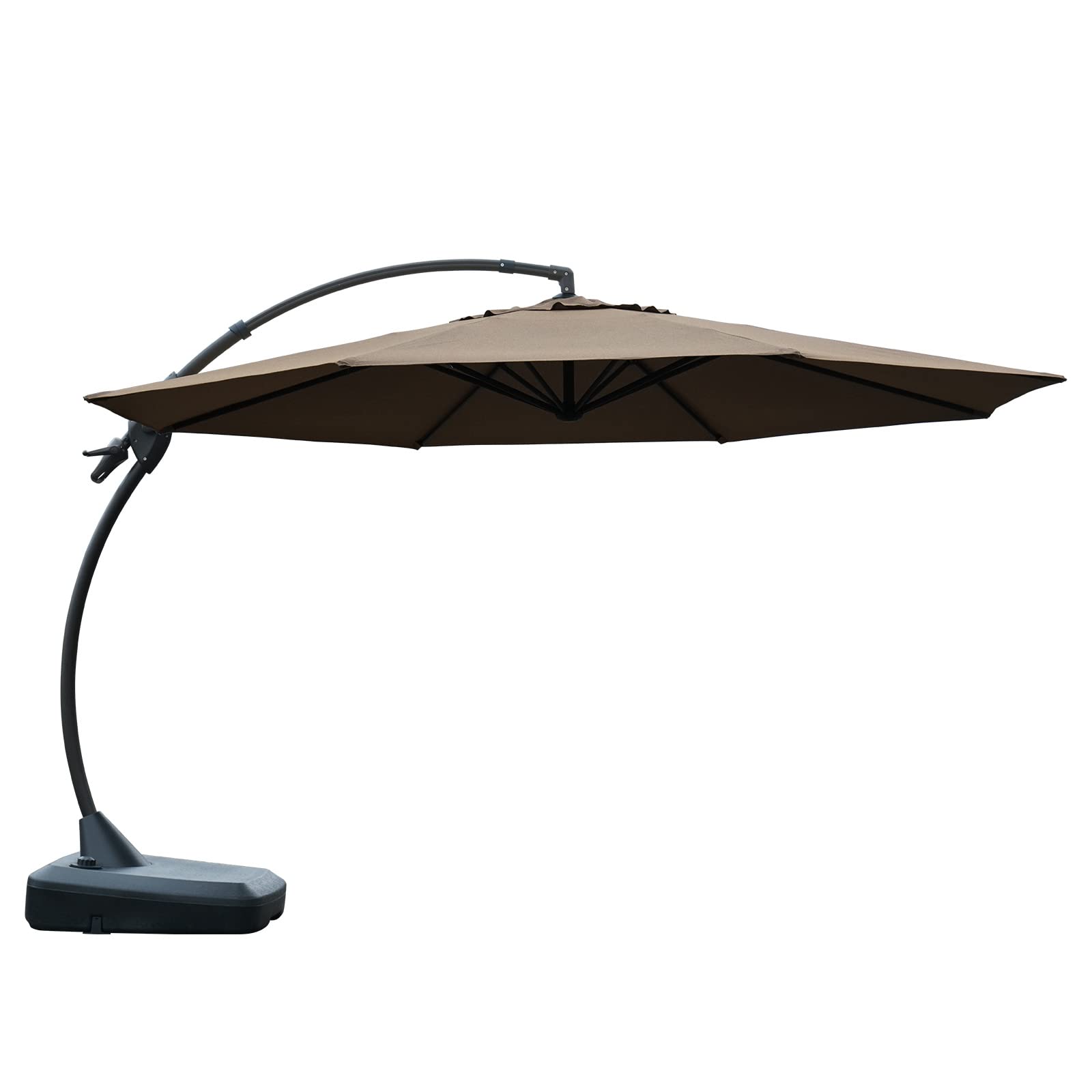 Grand Patio Sunbrella Patio Umbrella, 12 Ft Deluxe Napoli Curvy Round Umbrella Offset Umbrella