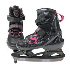 Softmax - Adjustable Ice Skates - Hockey Skates For Boys And Girls - Insulated Kids Ice Skates With 3 Sizes Adjustments (Bkpk, S