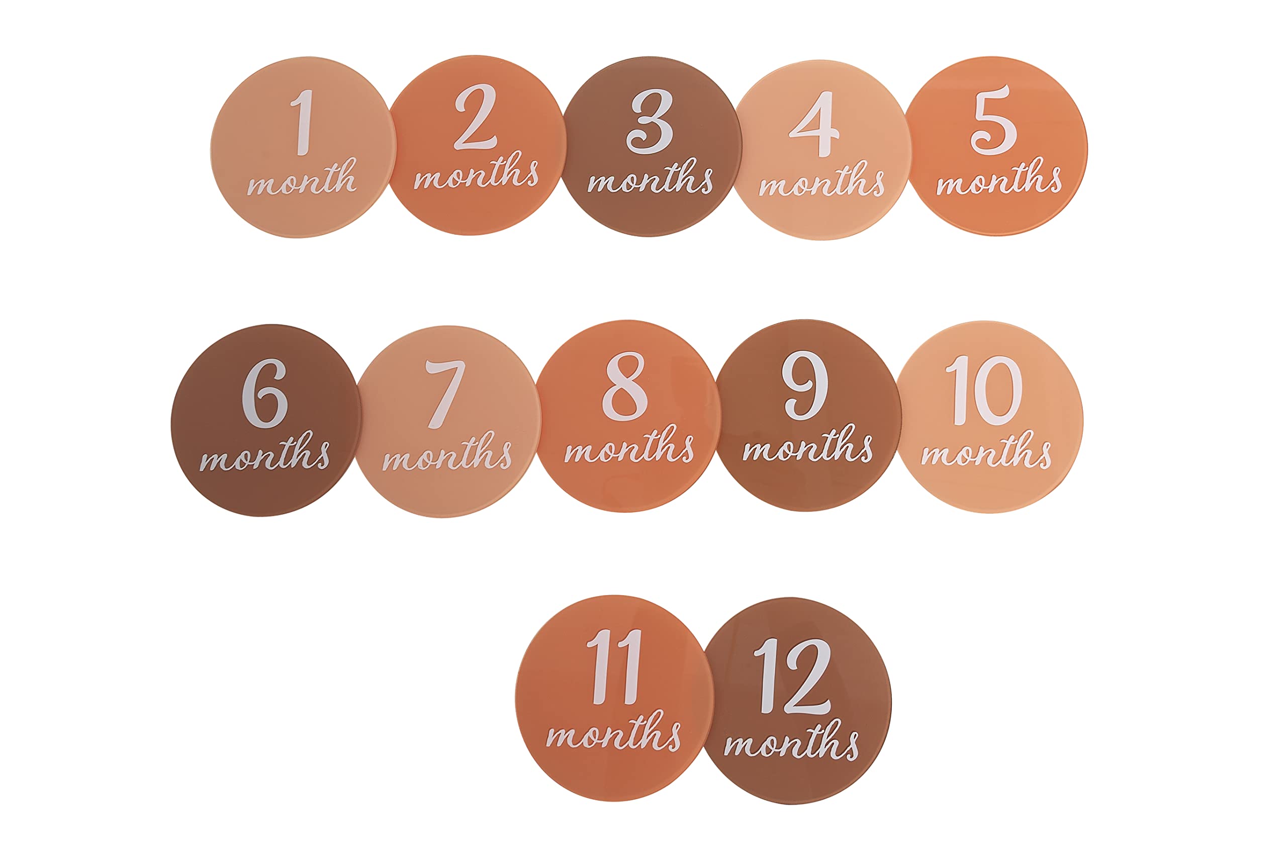 Pearhead Wooden Monthly Milestone Photo Cards, Modern Baby Announcement Cards, Pregnancy Journey Milestone Markers, 7 Double Sid
