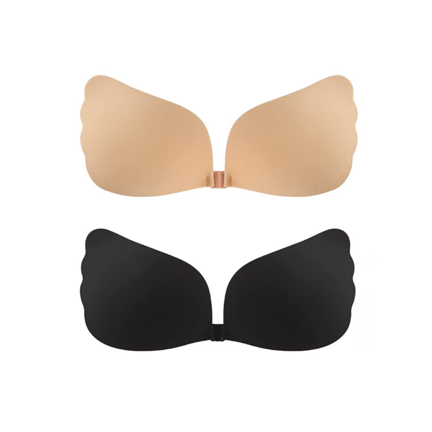 IsCork 2 Pairs Sticky Bras Strapless Bra for Women, Reusable Self Adhesive  Backless Bra for Halter Tops, Stick on Bra Push up for Large