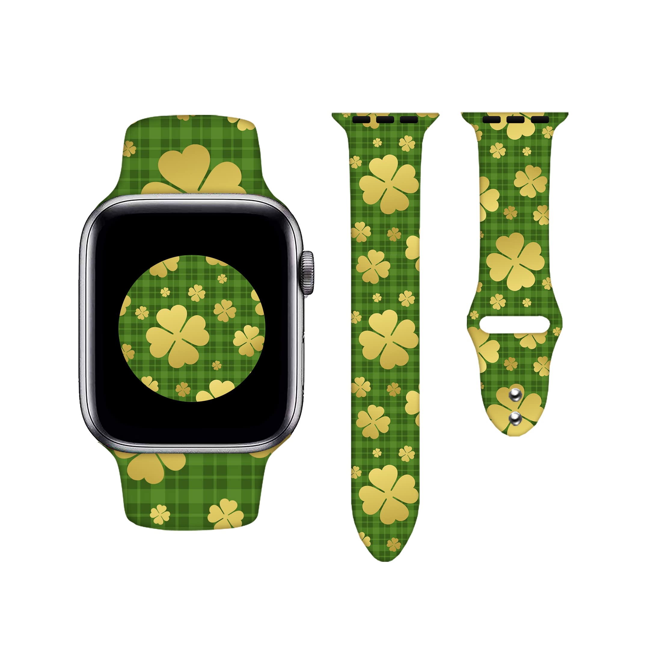 KASDBY St Patricks Day Watch Bands compatible Apple Watch 38mm40mm41mm for Women Men, Adjustable Smart Watch Band Soft Silicone Wristba