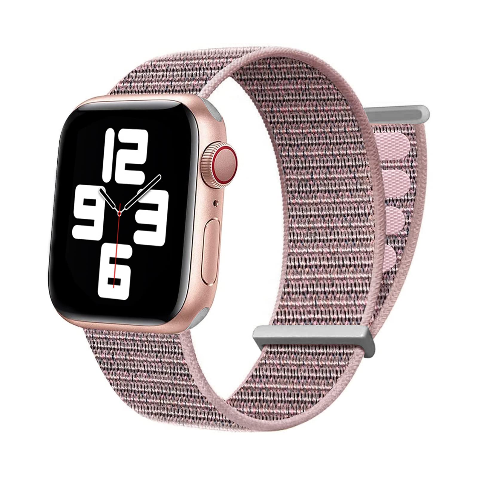 Muerkai compatible with Apple Watch 7 Band 38mm 40mm 42mm 44mm 41mm 45mm for Women Men, Adjustable Stretchy Nylon Braided Solo Loop Velc