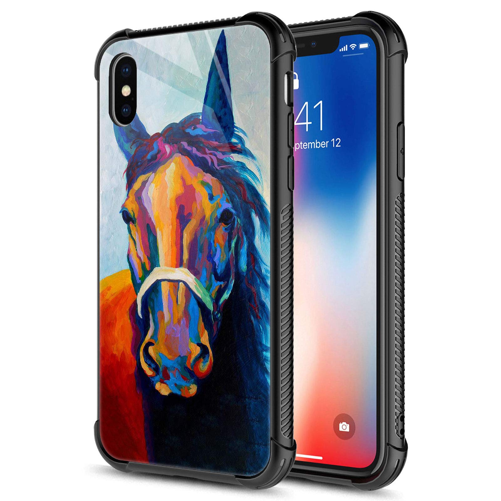 cARLOcA iPhone XR case,colorful Horse iPhone XR cases for girls Boys,graphic Design Shockproof Anti-Scratch Drop Protection case