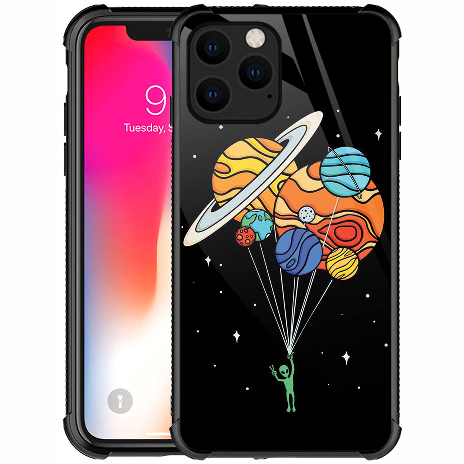 goodsprout compatible with iPhone 13 Mini case,Alien Balloon Solar System Amazing Pattern Design Shockproof Anti-Scratch Hard Pc